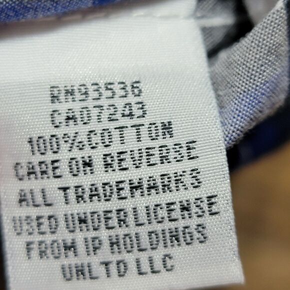 Marc Ecko Cut & Sew SS Blue & White Plaid Pearl Snaps Western Shirt - Size 2XL - Picture 5 of 5